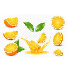 Fresh Orange Fruits And Splashes Of Juice 3d