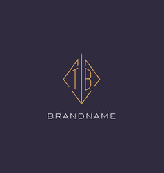 Initial Letter Tb Logo Monogram With Diamond