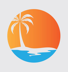 Palm Tree Summer Logo Template