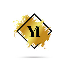 Gold Yi Logo Symbol Art Design