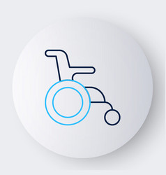 Line Wheelchair For Disabled Person Icon Isolated