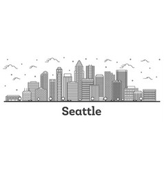 Outline Seattle Washington City Skyline