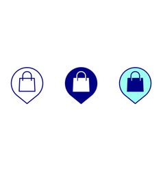 Shopping Mall Pin Icon - Navigation Set