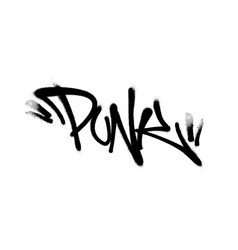 Sprayed Punk Font Graffiti With Overspray In Black