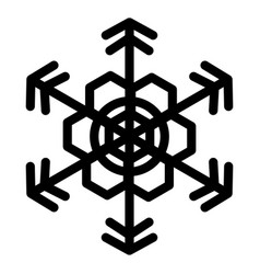 Winter Monochrome Cool Snowflake Doodle Icon