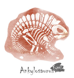 Fossil Of Ankylosaurus Dinosaur In Rock