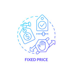 Fixed Price Blue Gradient Concept Icon