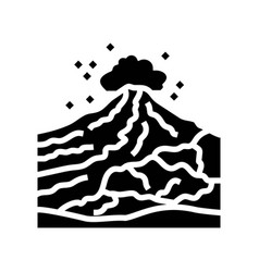 Volcano Rock Landscape Glyph Icon