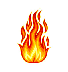 Bright fire blaze isolated on white background Vector Image