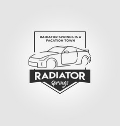 Emblem Sport Car Logo Line Art Design