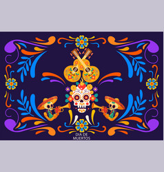 Flat Dia De Muertos Celebration Background