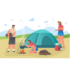 Man And Women Camping