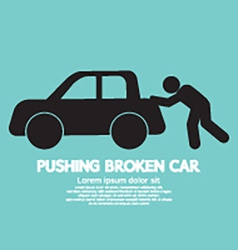 Pushing Broken Car Graphic Symbol