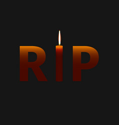 Rest In Peace Text With Candle And Fire