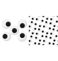 Seamless Pattern With Cute Plastic Oval Eyes