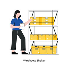 Warehouse Shelves Flat Style Design