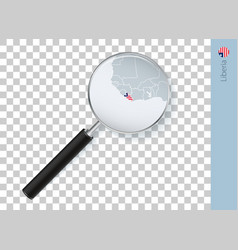 Liberia Map With Flag In Magnifying Glass