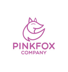 Pink Fox Logo Design For Animal