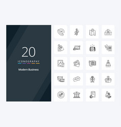 20 Modern Business Outline Icon For Presentation