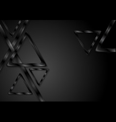 Black Tech Glossy Triangles Background