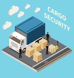 Cargo Security Service Isometric Background