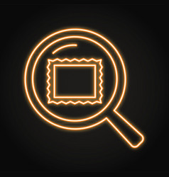 Neon Postal Stamp Icon In Line Style