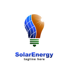 Solar Energy Logo With Panel Light Bulb Shape