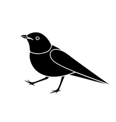 Stylized Nightingale Bird Silhouette Isolated