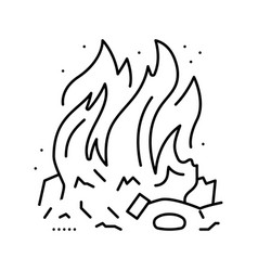 Burn Fire Line Icon