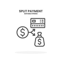 Credit Card Split Payment Line Icon