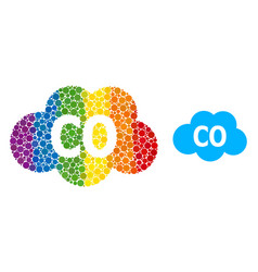 Dot Carbon Monoxide Composition Icon Of Rainbow