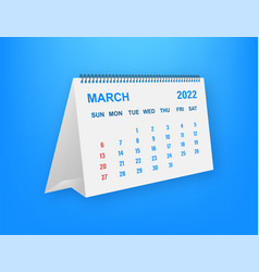 March 2022 Calendar Leaf Calendar 2022 In Flat