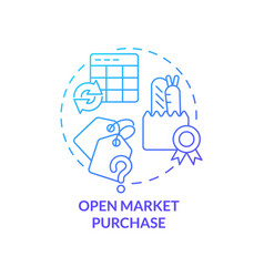 Open Market Purchase Blue Gradient Concept Icon