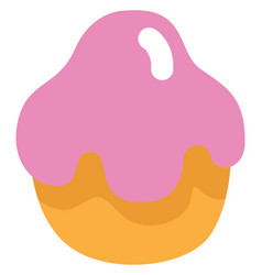 Pink Cupcake On A White Background