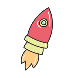 Rocket Sketch Icon Hand Draw