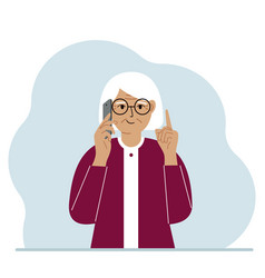 Smiling Grandmother Talking On A Cell Phone