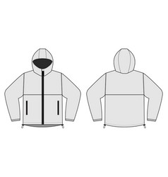 Windproof Hooded Jacket Parka White