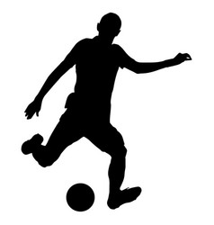 Black Silhouette Of A Soccer Player With A Ball