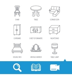 Corner Sofa Table And Cupboard Icons