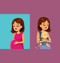 New Mom Before And After Pregnancy Cartoon