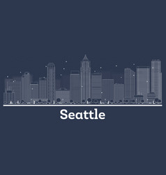 Outline Seattle Washington City Skyline