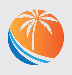 Palm Tree Summer Logo Template