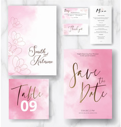 Pink Water Color Background Wedding Invitation