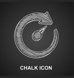 Chalk Digital Speed Meter Icon Isolated On Black