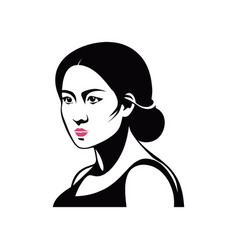 Chinese Woman Face - Flat Portrait Logo