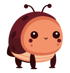 Cute Cartoon Beetle Mascot Smiling