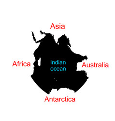 Indian Ocean Map Silhouette