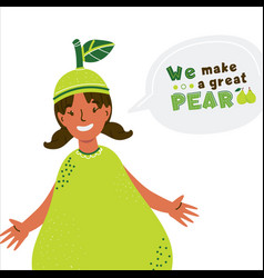 Little Girl In Pear Costume