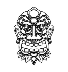 Tiki Tribal Wooden Mask Design Element For Logo