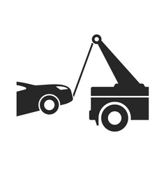 Tow Truck Car Towing Icon On White Car Evacuation